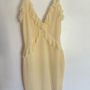 Elegant Ruffled Yellow Dress
